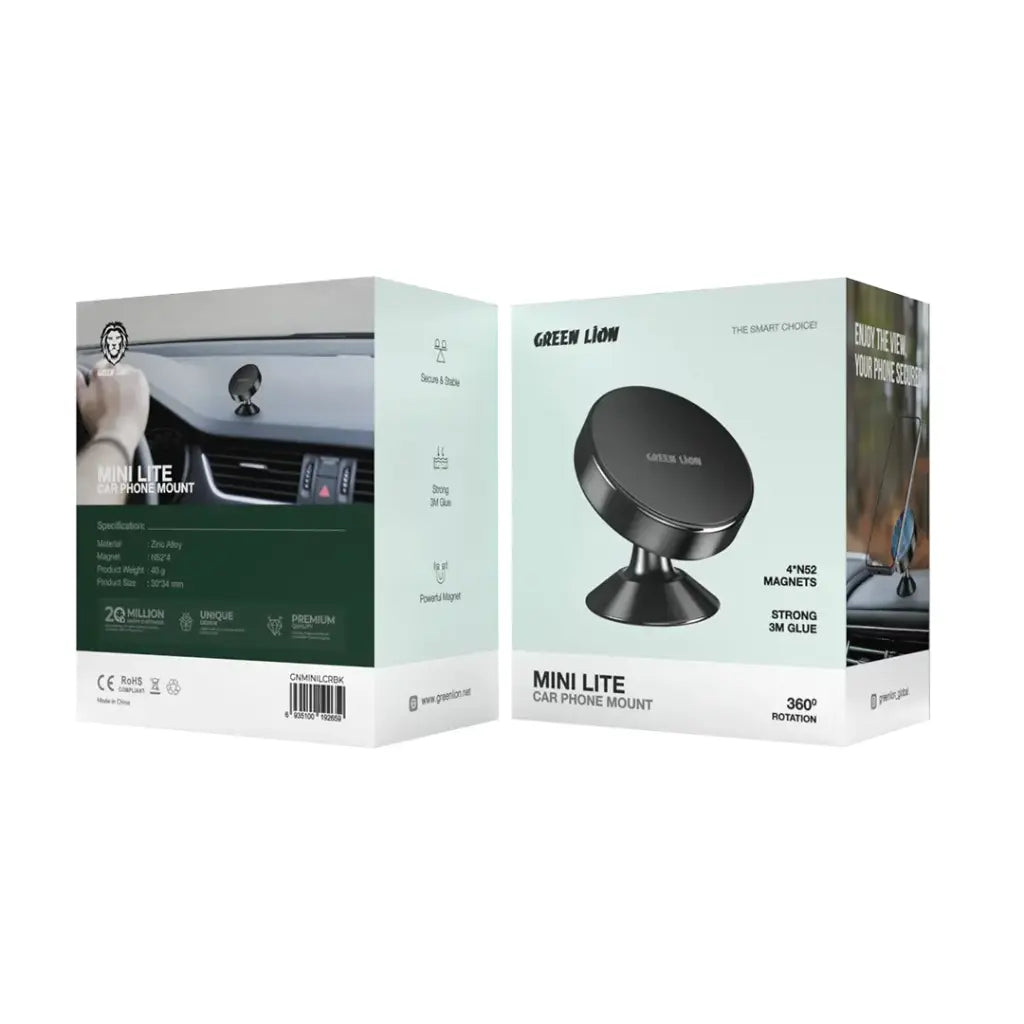 Green Lion Mini Lite Car Phone Mount – Black