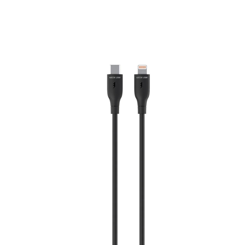 Green Lion USB-C to Lightning Cable 1M – Black PVC
