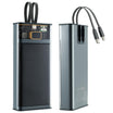 HAING H166 20000mAh Portable Power Bank with Built-In Lightning and USB-C Cables, LED Battery Display