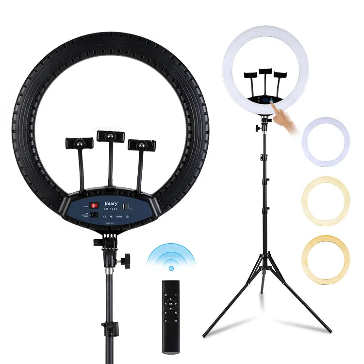 Jmary 19 inch LED Selfie Ring Light LCD Display Touch Screen Ring Light with Tripod Stand