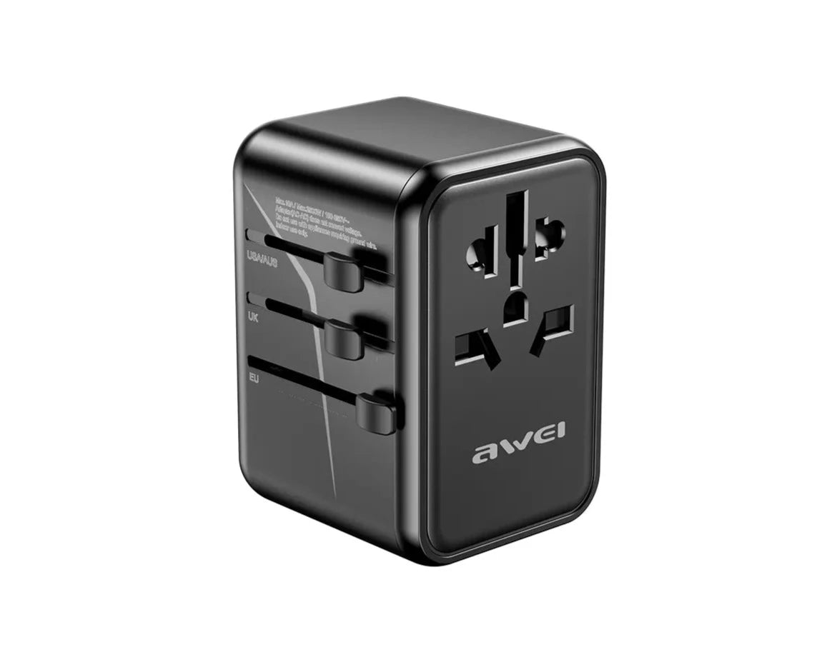 Awei Original Factory 65W Quick Charge USB Universal Travel GaN Adapter Plug Type-C PD Wall Charger Adaptor