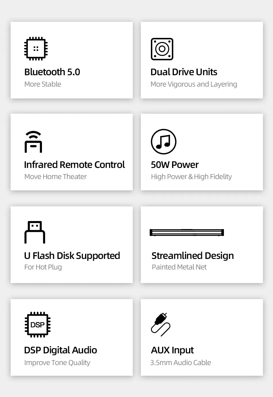 مكبر صوت AWEI مزدوج لاسلكي بقوة 50 وات / مكبر صوت بلوتوث - أسود