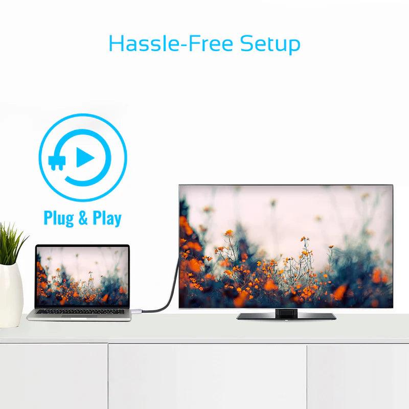 كابل برومات يو إس بي سي إلى اتش دي ام اي 60 هرتز - أسود