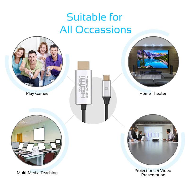 كابل برومات يو إس بي سي إلى اتش دي ام اي 60 هرتز - أسود