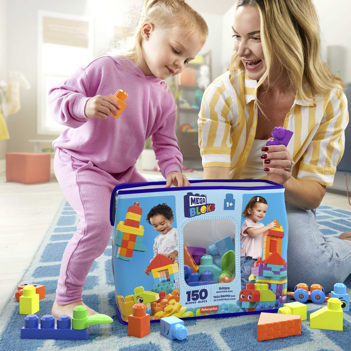 Mattel Mega Bloks Bigger Building Bag (150 Pcs)