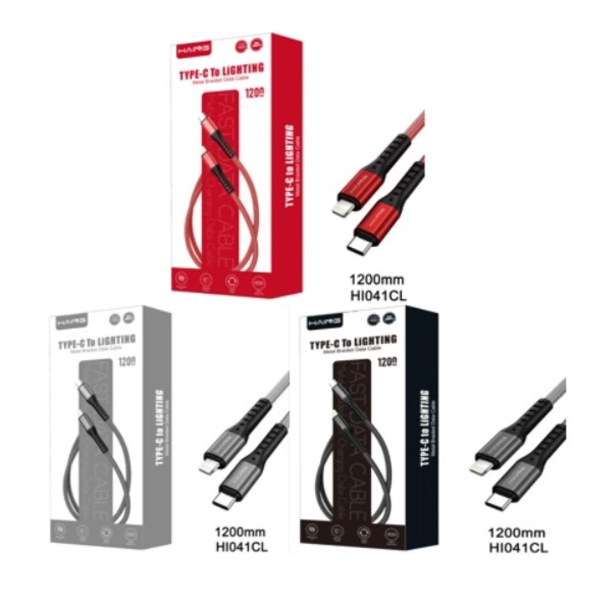 كابل بيانات معدني HAING HI041CL Type-C إلى Lightning 20W 3م