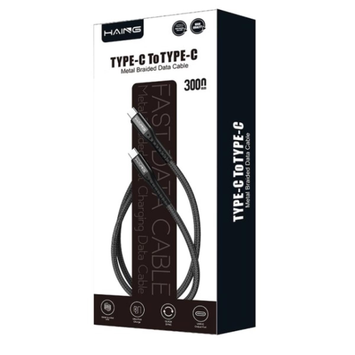 كابل بيانات معدني HAING HI041CL Type-C إلى Lightning 20W 3م