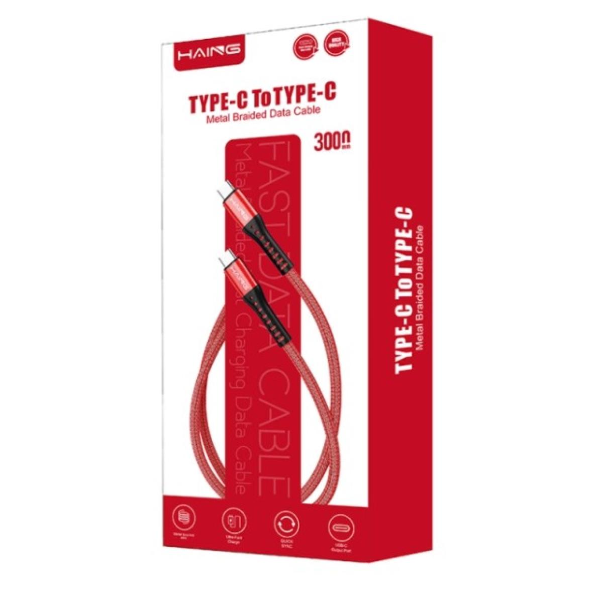 كابل بيانات معدني HAING HI041CL Type-C إلى Lightning 20W 3م