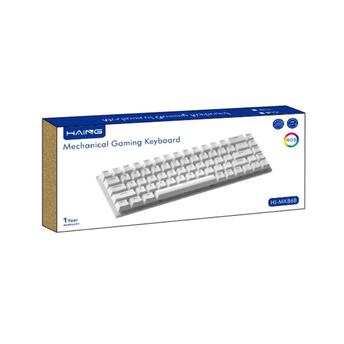 لوحة مفاتيح HAING HI-MKB68 الميكانيكية اللاسلكية للألعاب - بيضاء