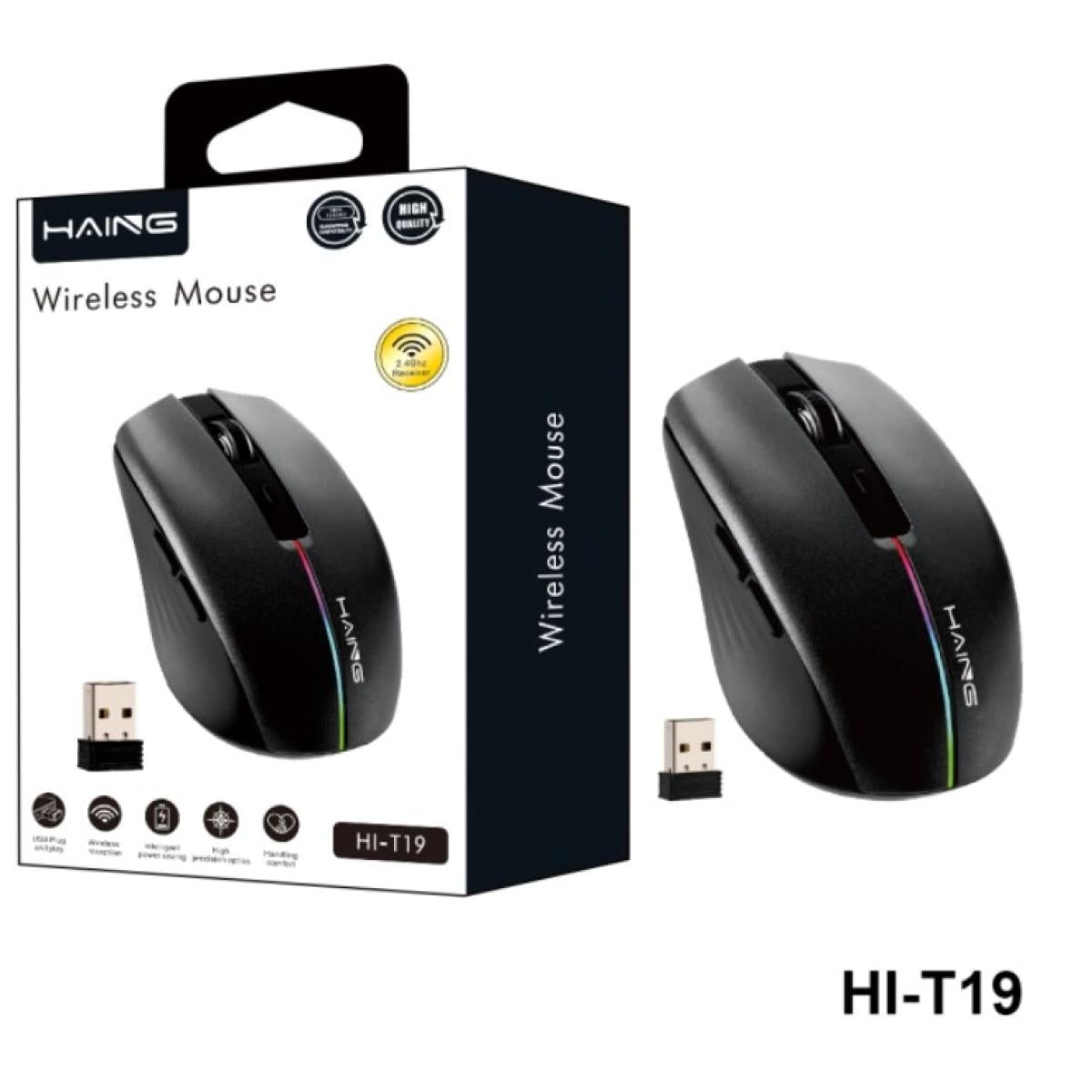 HAING HI-T19 2.4G Wireless Mouse with Rechargeable Battery