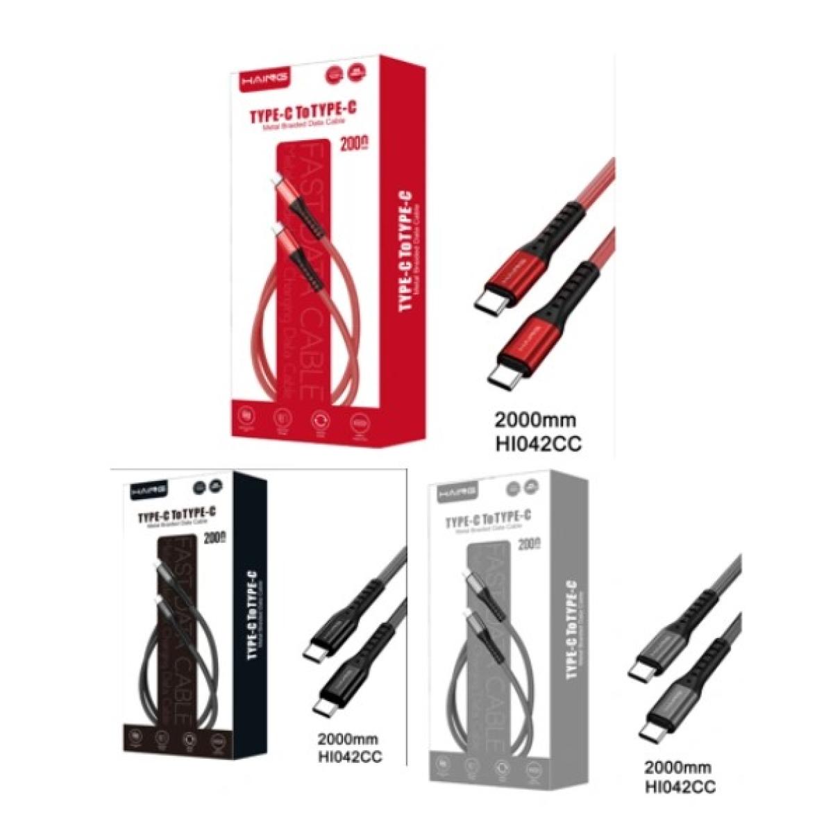 كابل HAING HI042CC Type-C إلى Type-C 20W معدني 2م