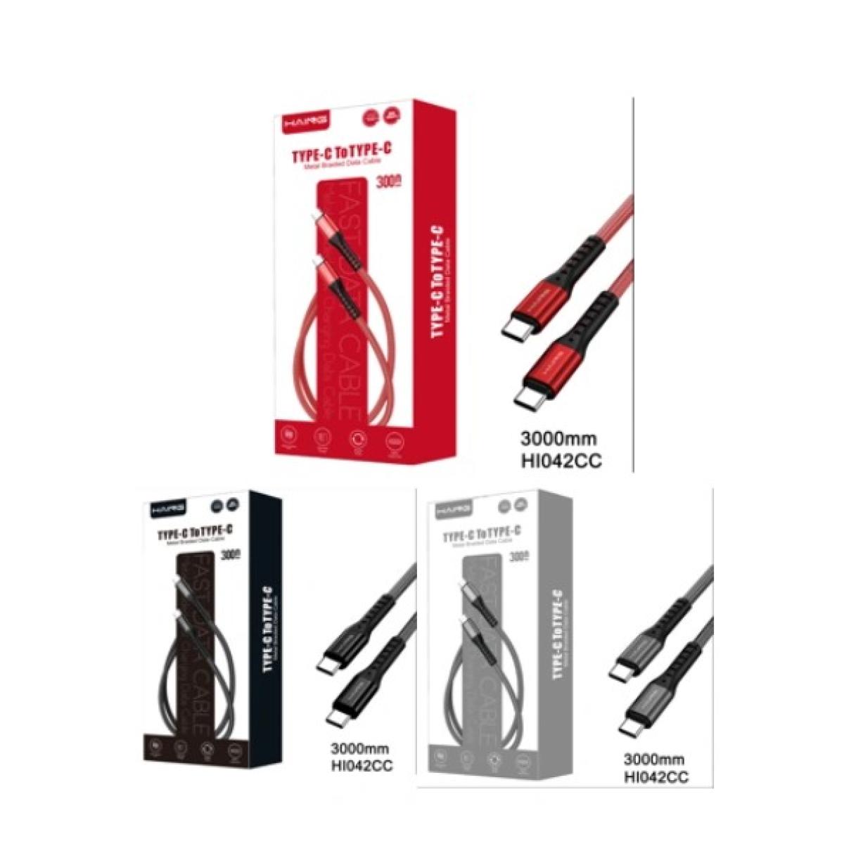HAING HI042CC Type-C to Type-C 20W Metal Braided Data Cable 3M