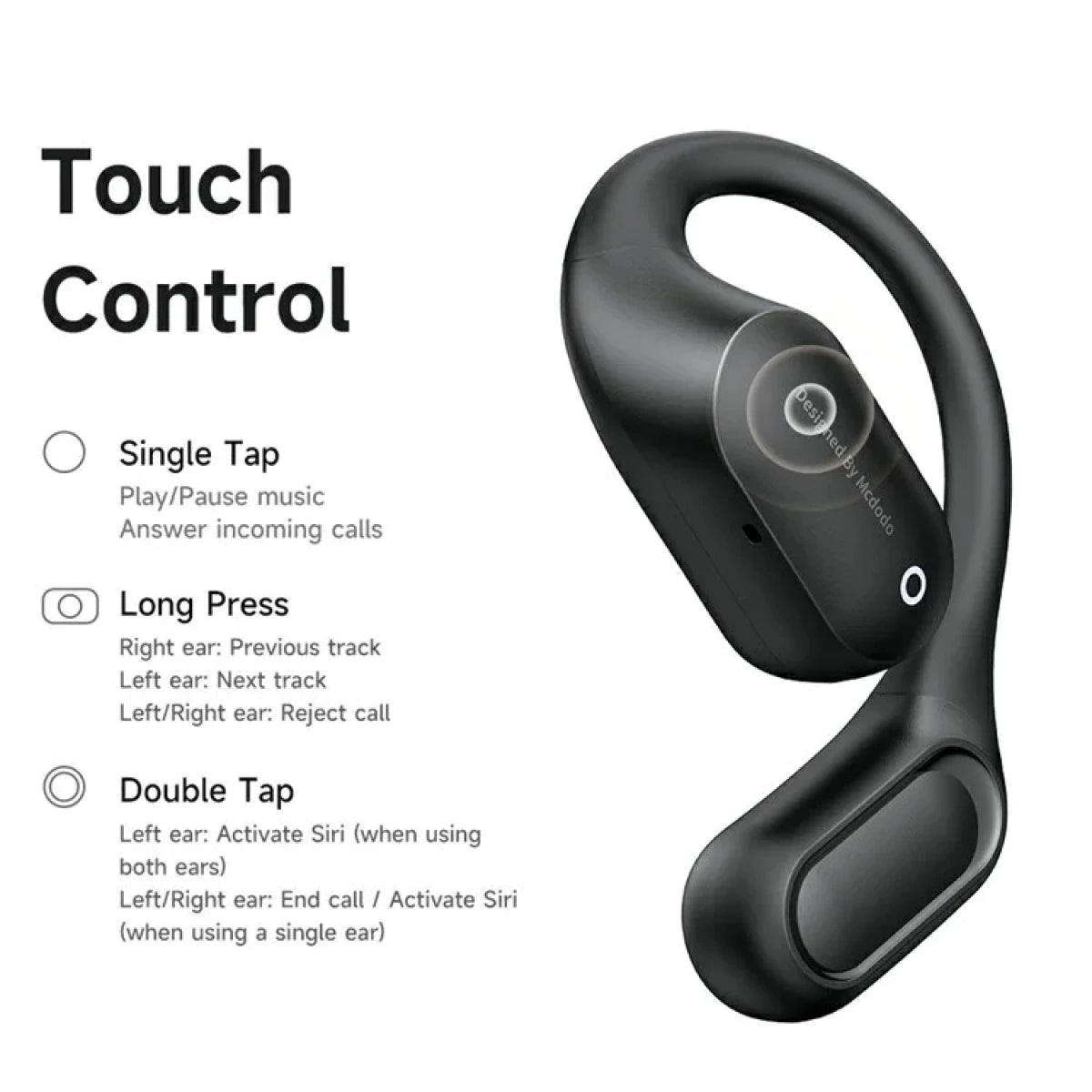 سماعات ماكدودو اللاسلكية المفتوحة مع شاشة LED