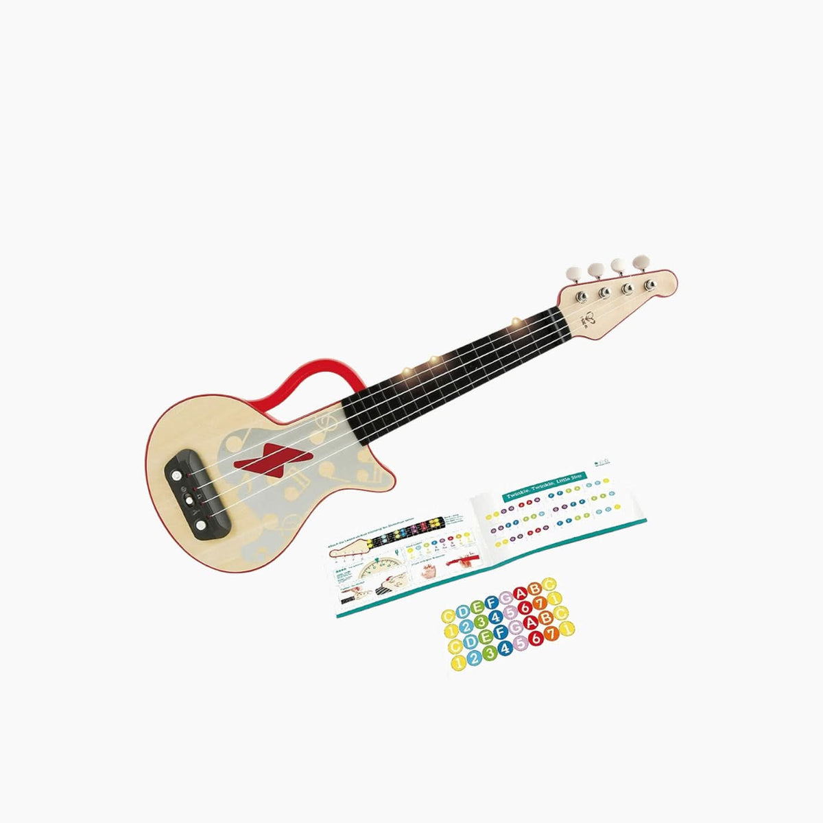 Hape Learn with Lights Interactive Wooden Ukulele