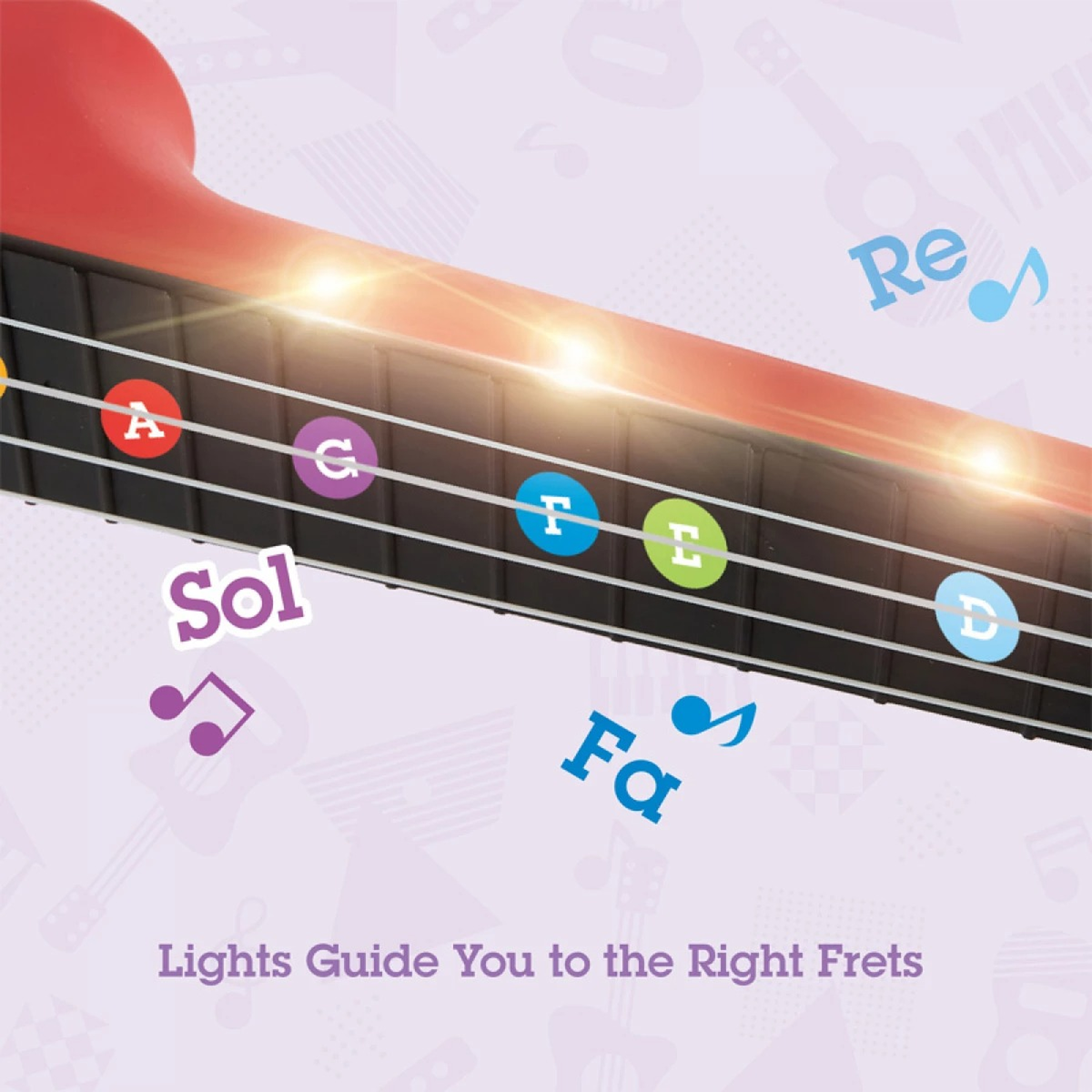 Hape Learn with Lights Interactive Wooden Ukulele