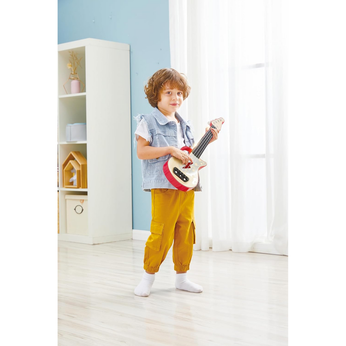 Hape Learn with Lights Interactive Wooden Ukulele