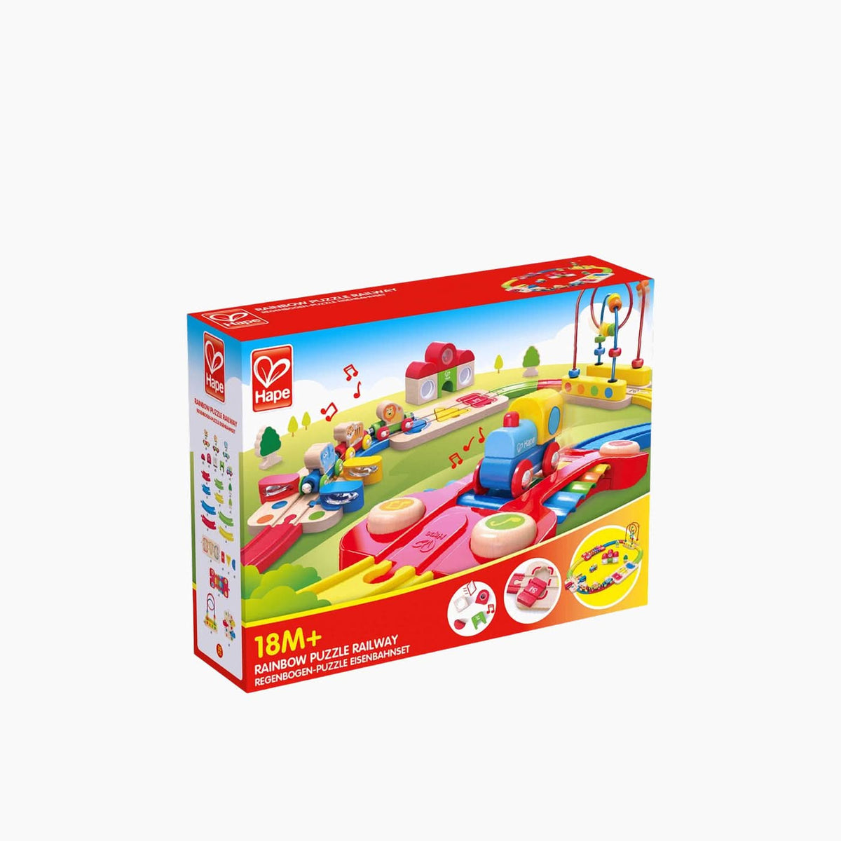 Hape Rainbow Puzzle Railway Wooden Train Set