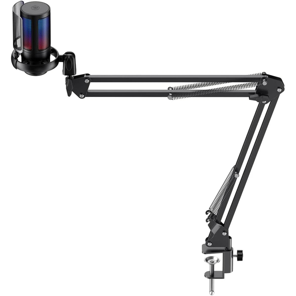 HAVIT Gamenote GK50 PRO Black Edition – 192kHz/24bit USB-C RGB Condenser Microphone with Desk Stand