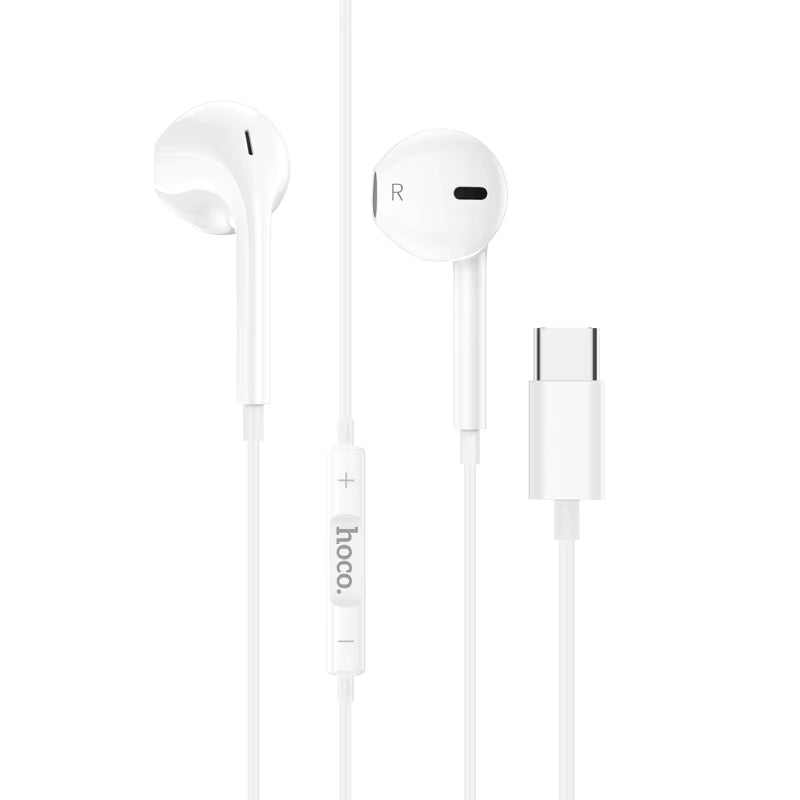 hoco M101 Wired Earphones with Microphone | 3.5mm Jack | In-Ear Headphones | Black & White
