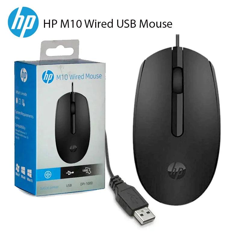 ماوس USB سلكي HP M10 مزود بثلاثة أزرار ودقة عالية تبلغ 1000 نقطة في البوصة وتتبع بصري