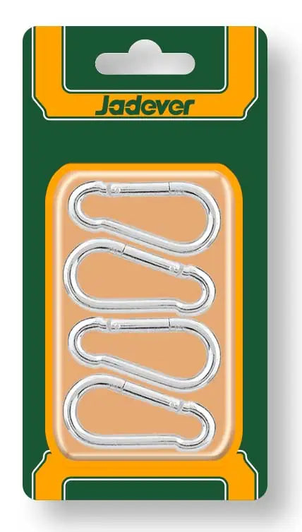 Jadever 4pcs Firefighter-Style Carabiner Set – 50mm | Metal Clips