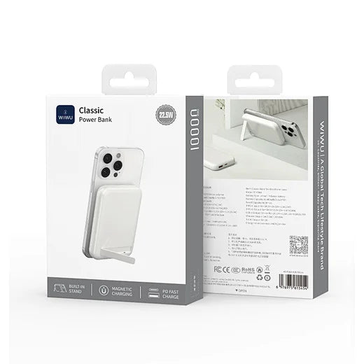باور بانك WiWU Classic Stand 10000mAh شحن لاسلكي 15W