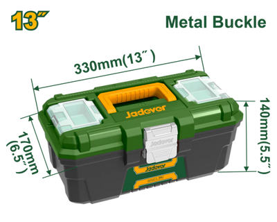 JADEVER 13" Plastic Tool Box Durable & Compact
