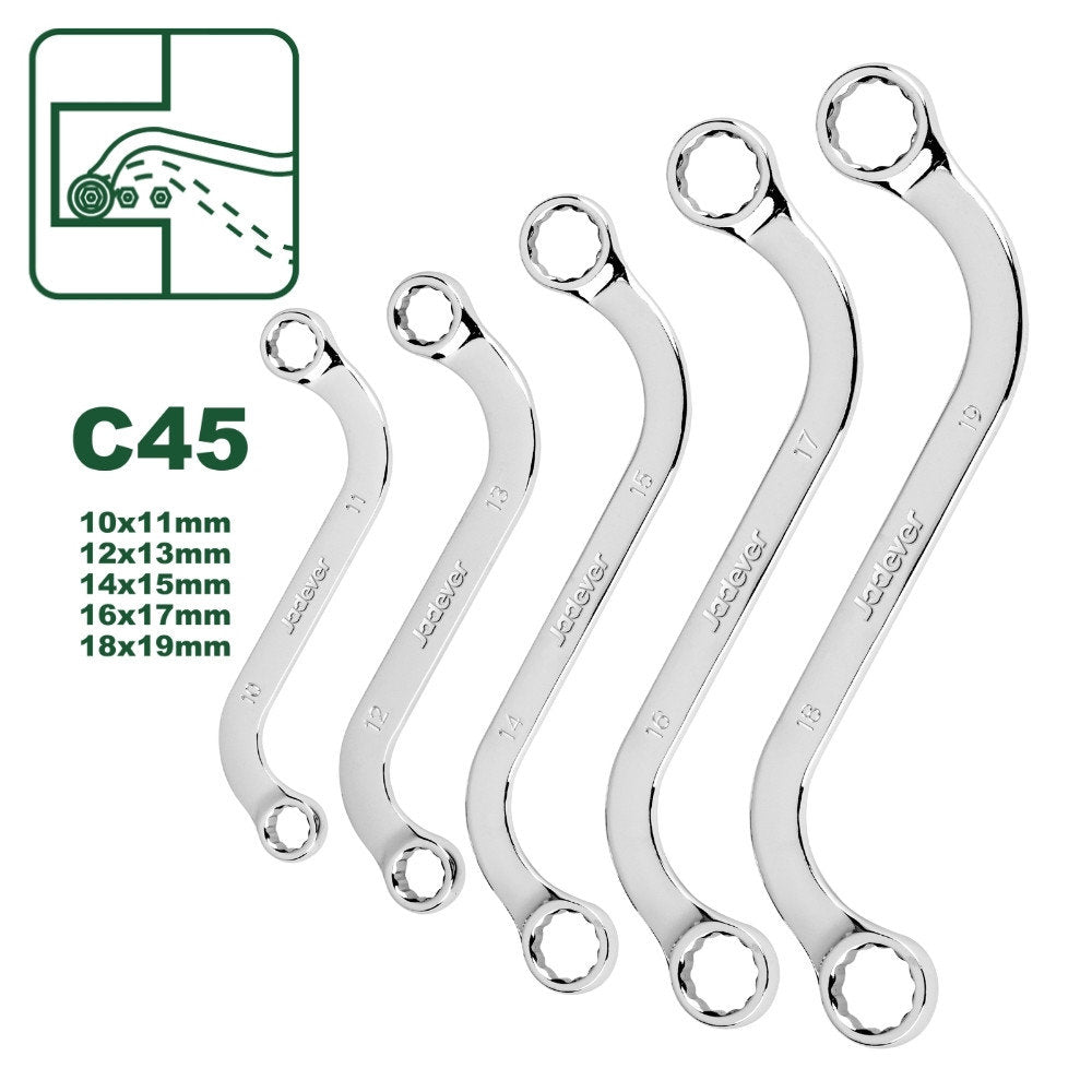 JADEVER 8-22 Curved Crescent Ring Set Elegant 925 Silver