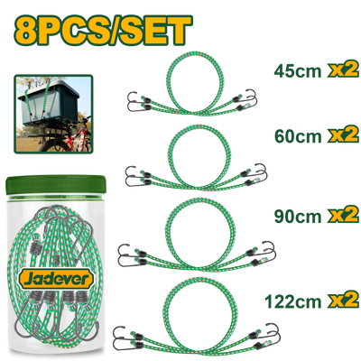 JADEVER 8 Piece Elastic Tie Down Set Durable & Practical