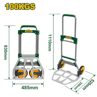 JADEVER Folding Hand Truck 100kg Durable & Compact