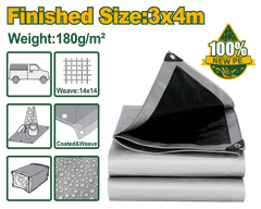 JADEVER Heavy Duty Grey Tarp 4×3m Durable & Weatherproof