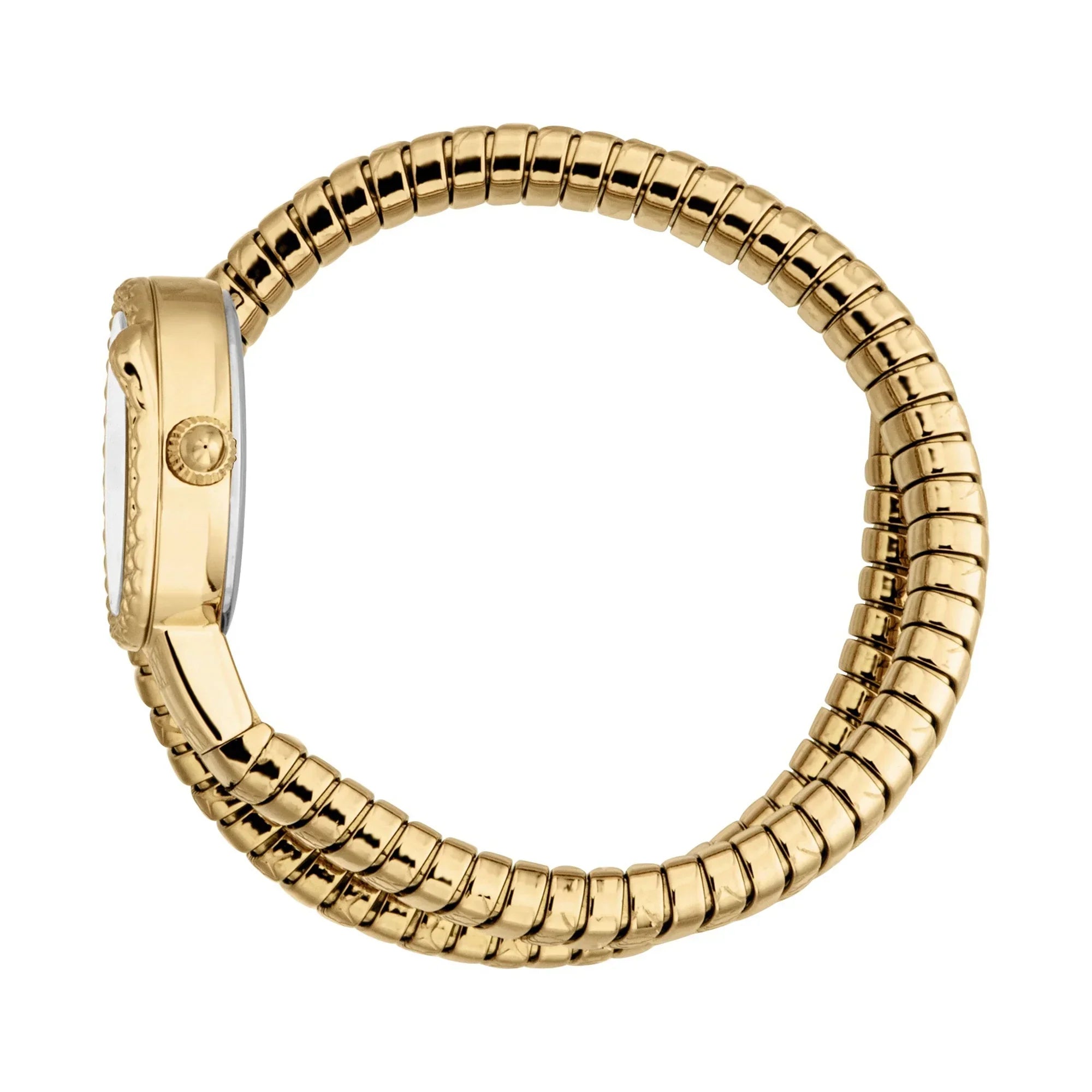 JUST CAVALLI JC1L351M0025 GOLDEN STEEL BAND SILVER DIAL FOR WOMEN