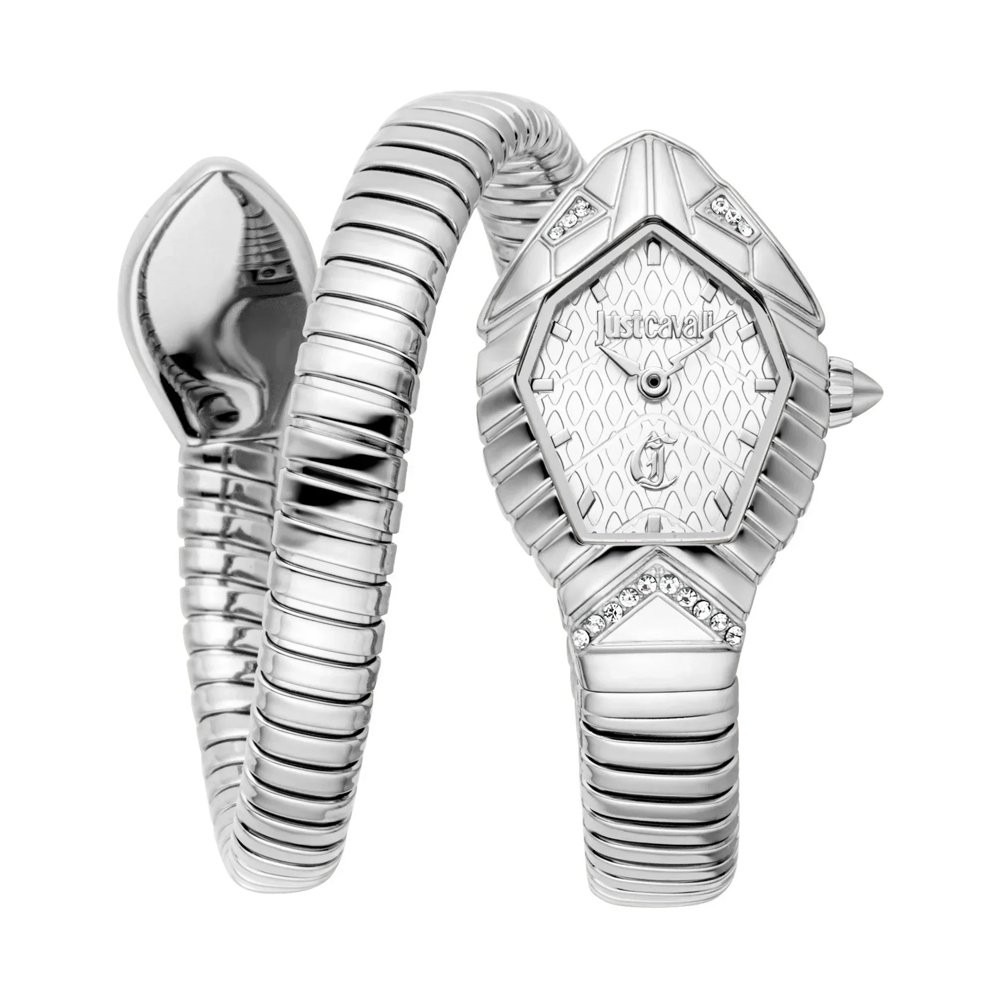 JUST CAVALLI JC1L356M0015 SILVER STEEL BAND WHITE DIAL FOR WOMEN