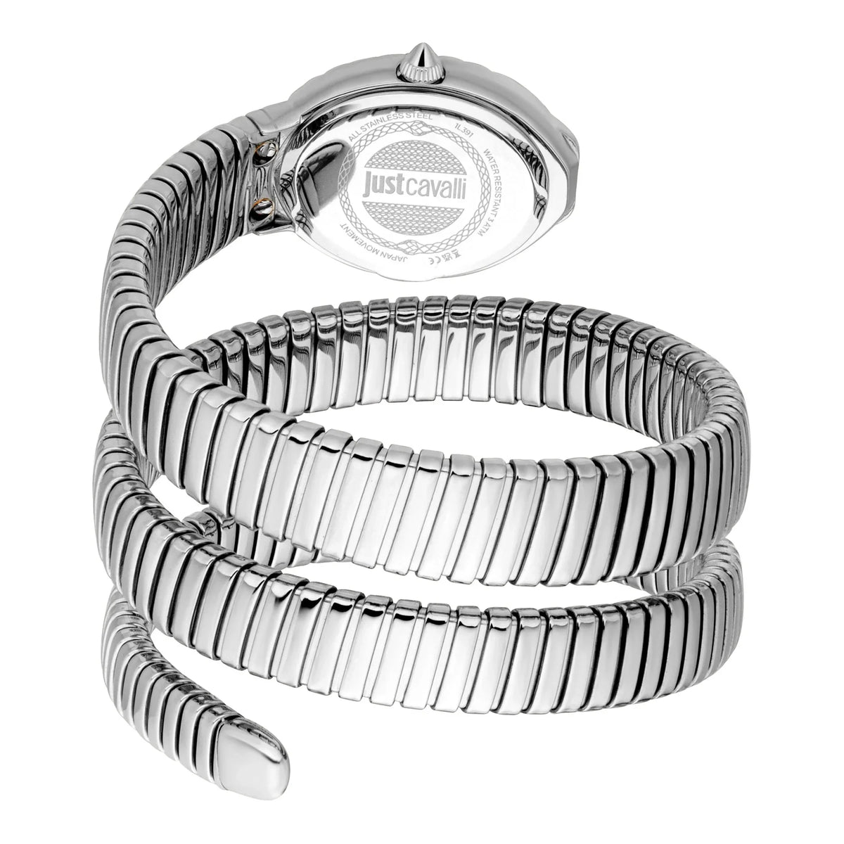 JUST CAVALLI JC1L391M0015 SILVER STEEL BAND PINK DIAL FOR WOMEN