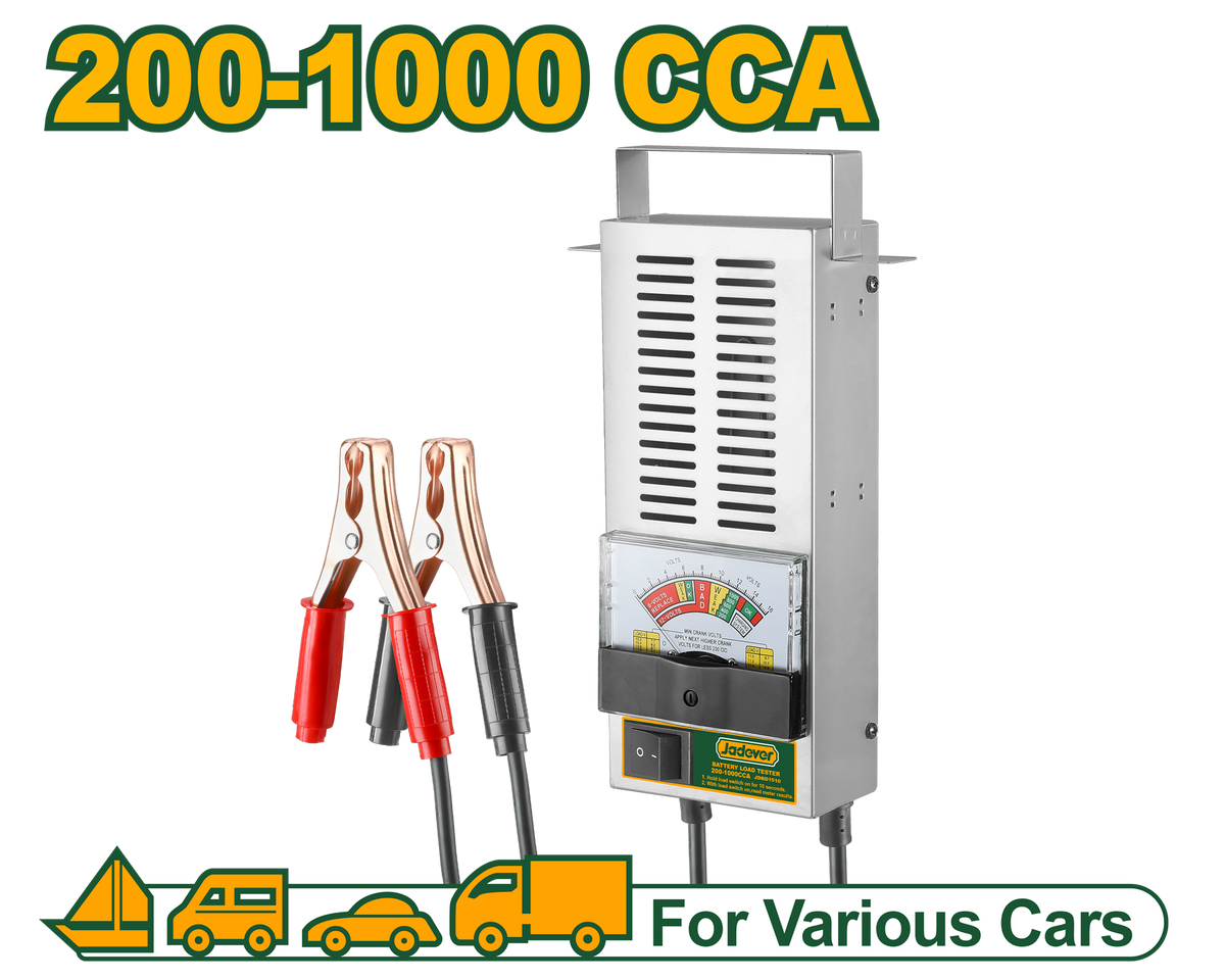 JADEVER Battery Load Tester – 6/12V, 100A Load, 200–1000CCA Range, Analog Display (JDBD1510)