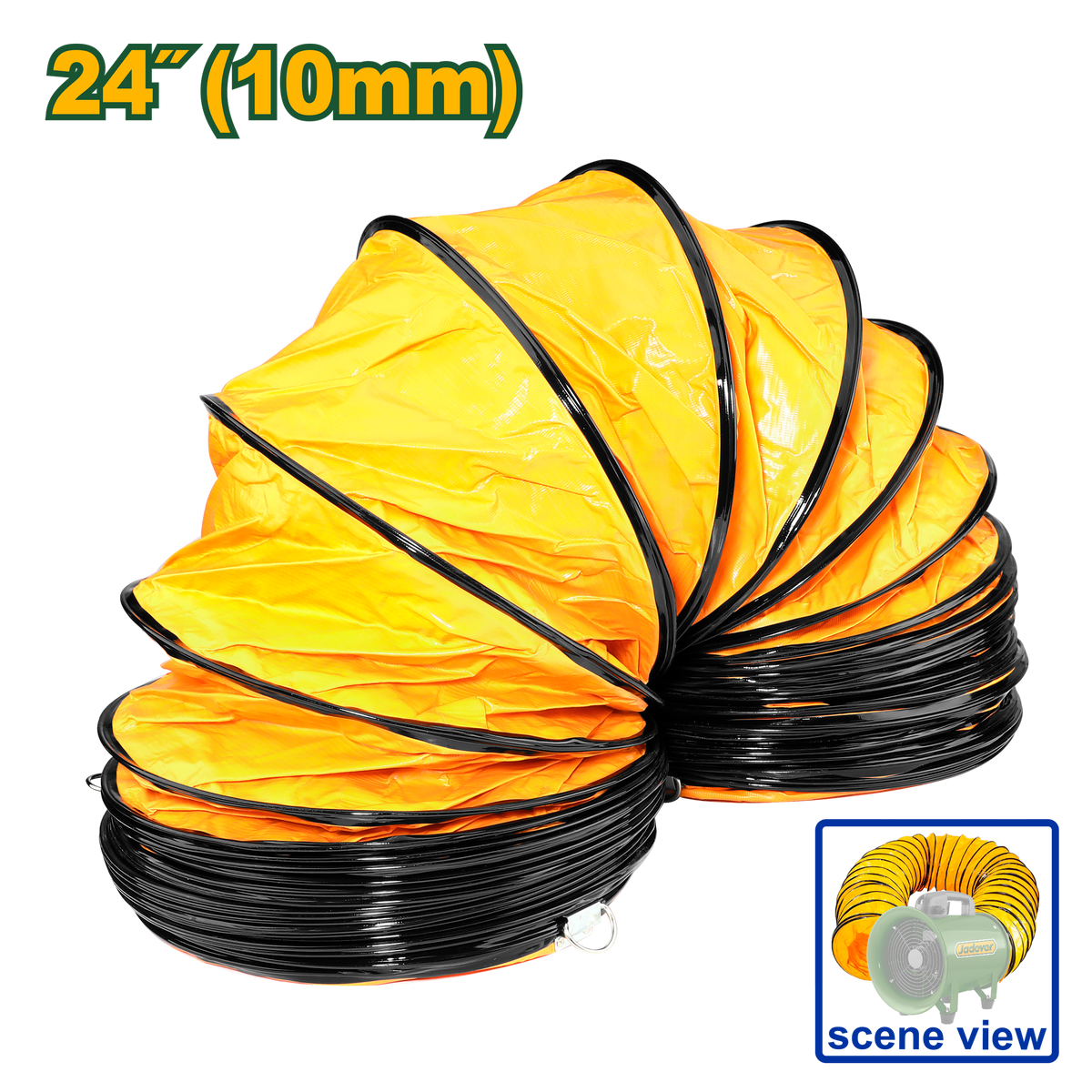 JADEVER PVC Duct Hose 24" × 10m – Flexible Ventilation Ducting Hose (JDBPP1A24)