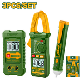JADEVER Electrical Test Kit – 3PCs Set with Clamp Meter, Multimeter & AC Voltage Detector (JDDM94011)