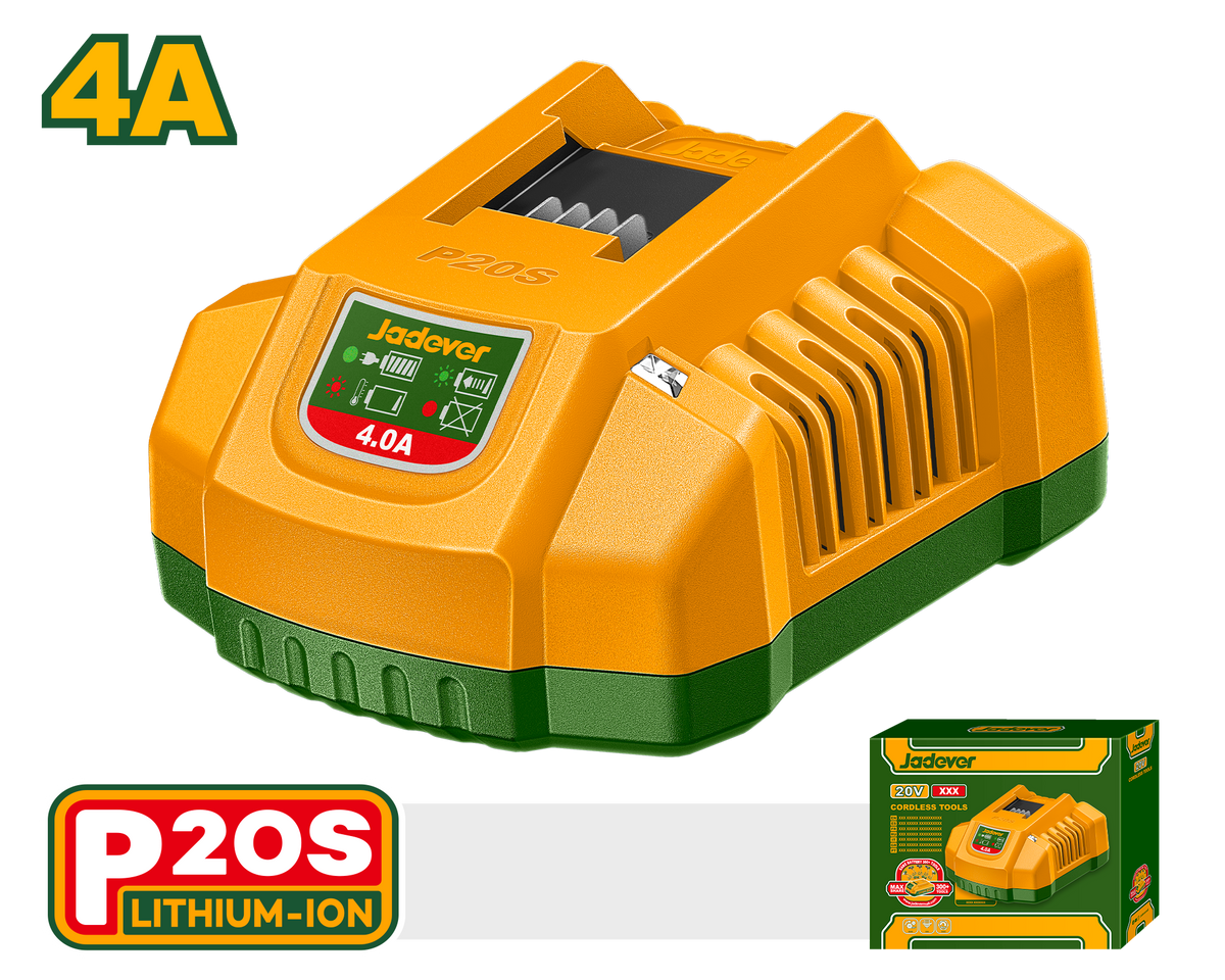 JADEVER 20V Battery Charger 4A – Fast Charger for Cordless Tools (JDFCP540)