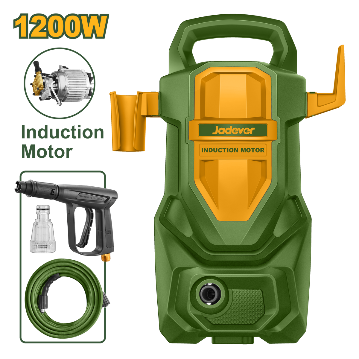 JADEVER High Pressure Washer 1200W 70Bar – Induction Motor Pressure Cleaner (JDHP3A10)