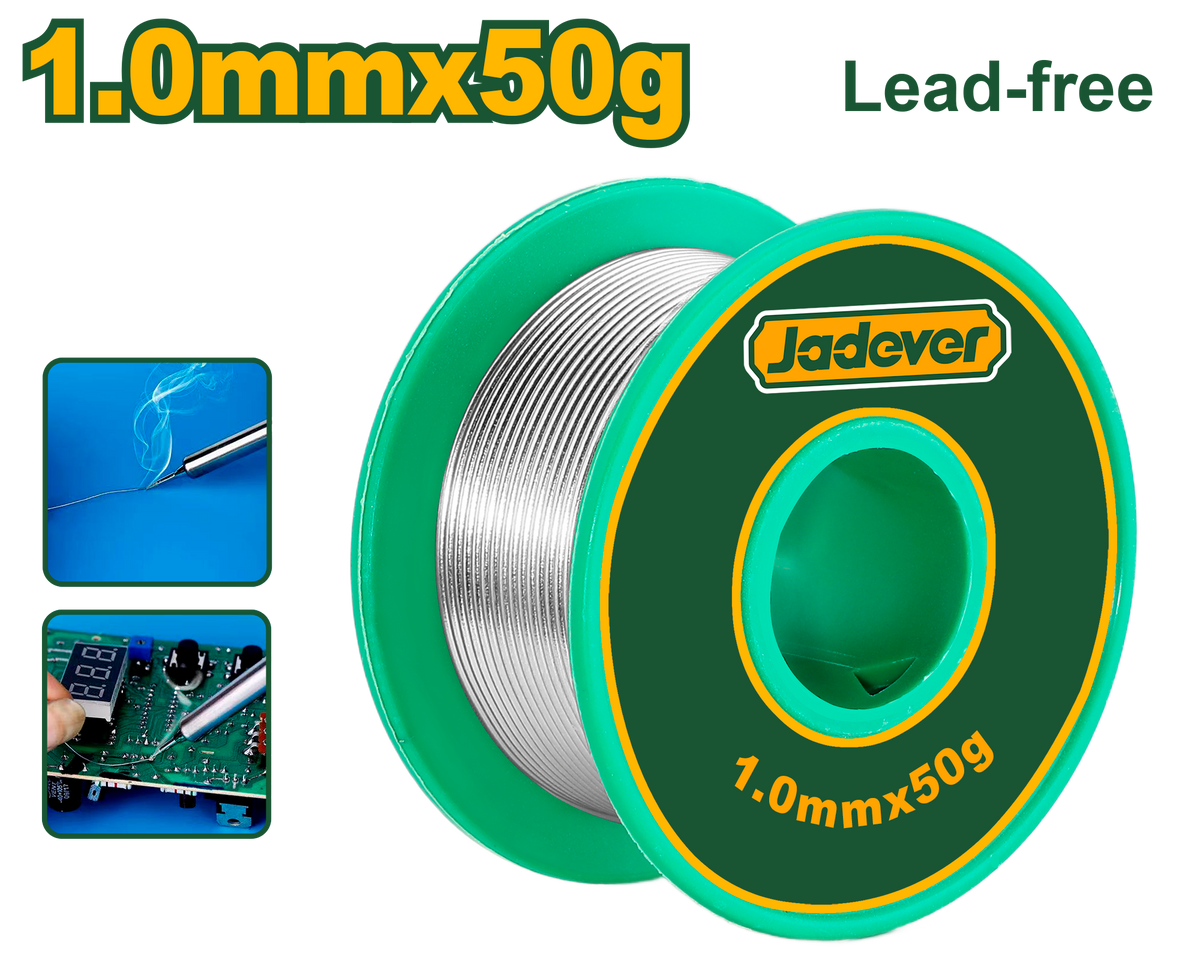 JADEVER Lead-Free Solder Wire 1.0mm | 50g – 99.3% Sn, 0.7% Cu (JDHXS1310)