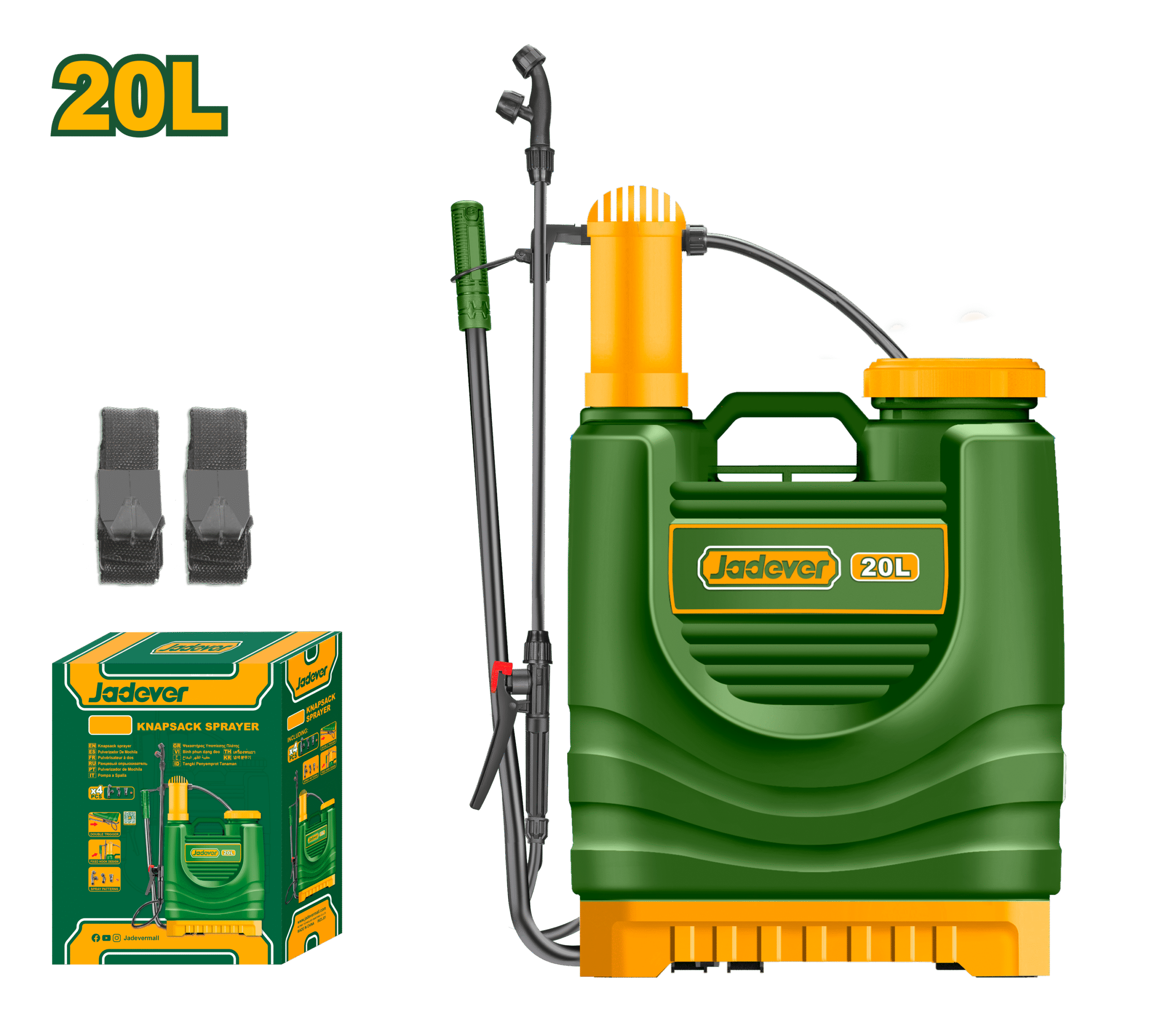 Jadever 20L Knapsack Sprayer – 4.5BAR, Adjustable Nozzle | JDKS1520