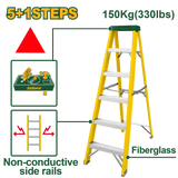 JADEVER Single-Side Fiberglass Ladder 5+1 Steps | 150kg (JDLD0906)
