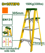 JADEVER Single-Sided Fiberglass Ladder 3+1 Steps with Tool Tray – EN131 Certified (JDLD1914)