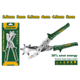 JADEVER Leather Hole Punch Tool 10" – 6 Sizes (2.5–5mm), Energy Saving, Chrome-Plated Steel (JDLH1801)