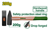 JADEVER Machinist Hammer 200g – Drop-Forged Steel Head with Hardwood Handle (JDMB1302)