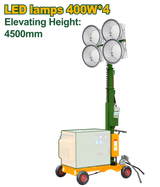 JADEVER LED Light Tower 400W – Portable Manual Winch Lighting Tower (JDMLT2Q40)