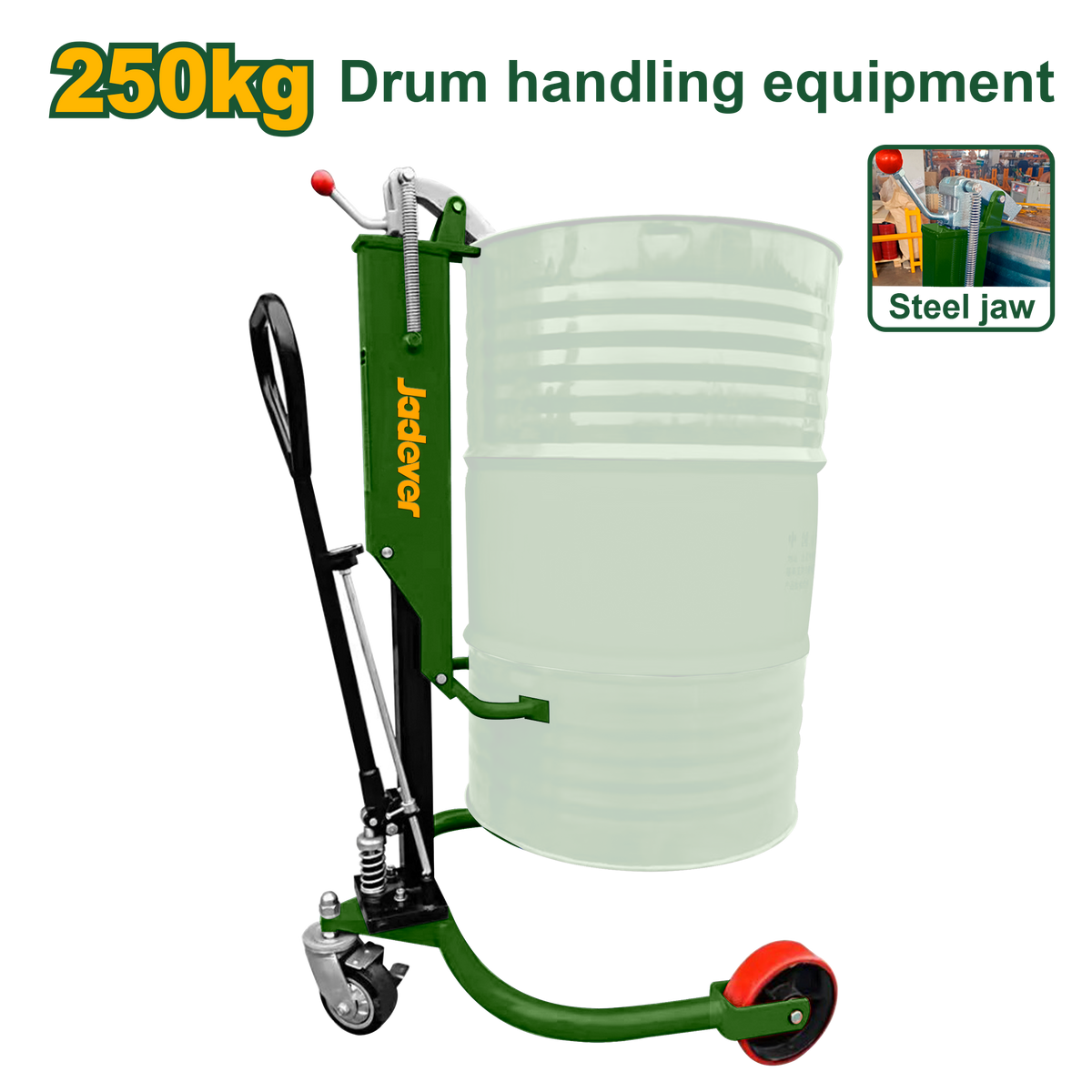 JADEVER Drum Loader Truck – 250kg | For 55-Gallon Steel Drums (JDNK3R25)