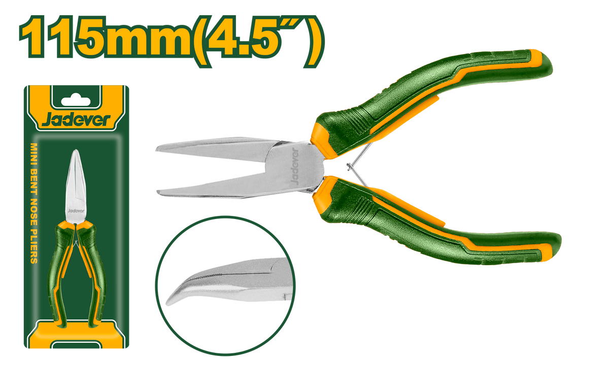 JADEVER Mini Bent Nose Pliers 4.5" | 115mm – Precision Bent Nose Pliers (JDPL0955)