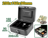 JADEVER Cash Box with 5 Compartments & Key Lock | 20x16x9cm | 2.9L Capacity (JDQQX2H03)