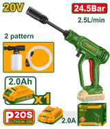 JADEVER Cordless Pressure Washer 20V - 24.5 Bar, Portable High Pressure Cleaner with Battery & Foam Bottle (JDQX01203)